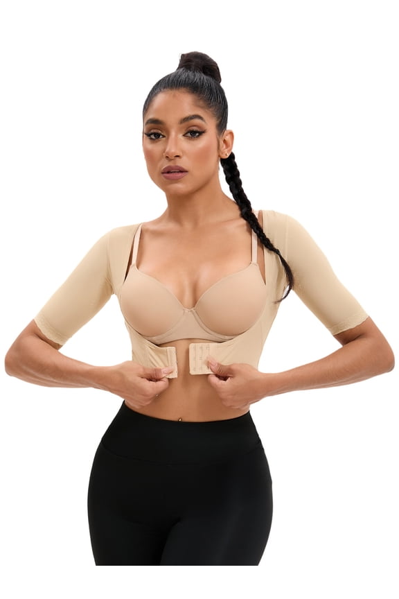 Women's Front Hook Closure Bust Shapewear Vest Slimming Tops Beige M