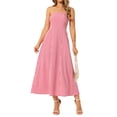 thumbnail image 1 of DARING DIVA Women's Gingham Strapless Maxi Summer Casual Sundress M Red, 1 of 8