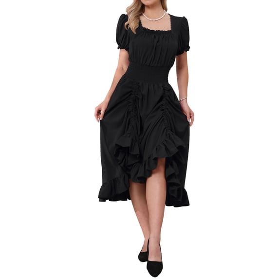 DARING DIVA Women's Gothic Pirate Costume High Low Vintage Dress M Black