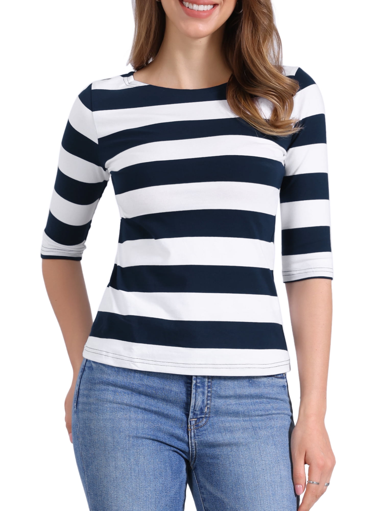 DARING DIVA Women's Halloween Costume Boat Neck Top T-Shirts 2XL Blue