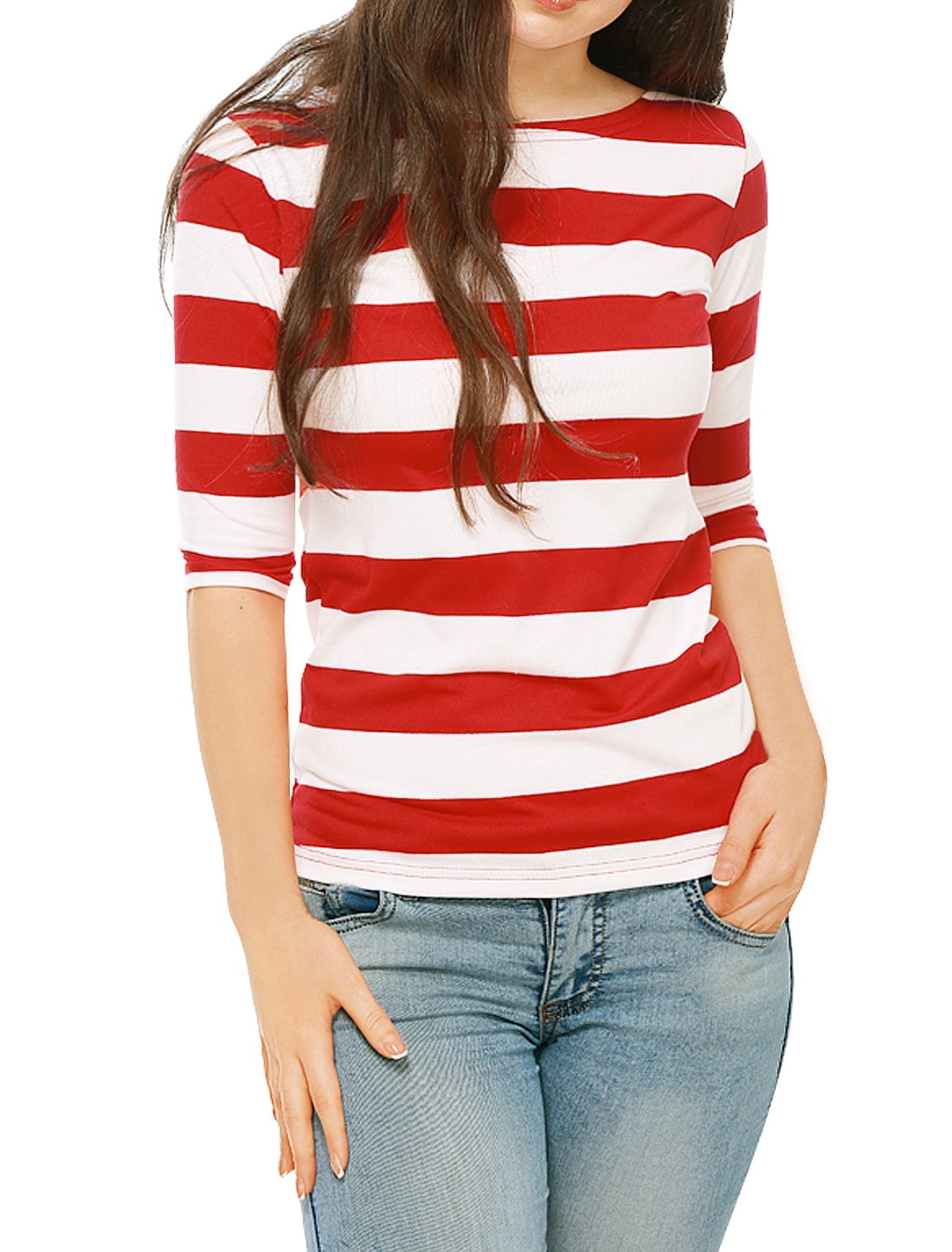 DARING DIVA Women's Halloween Costume Boat Neck Top T-Shirts 2XL Red
