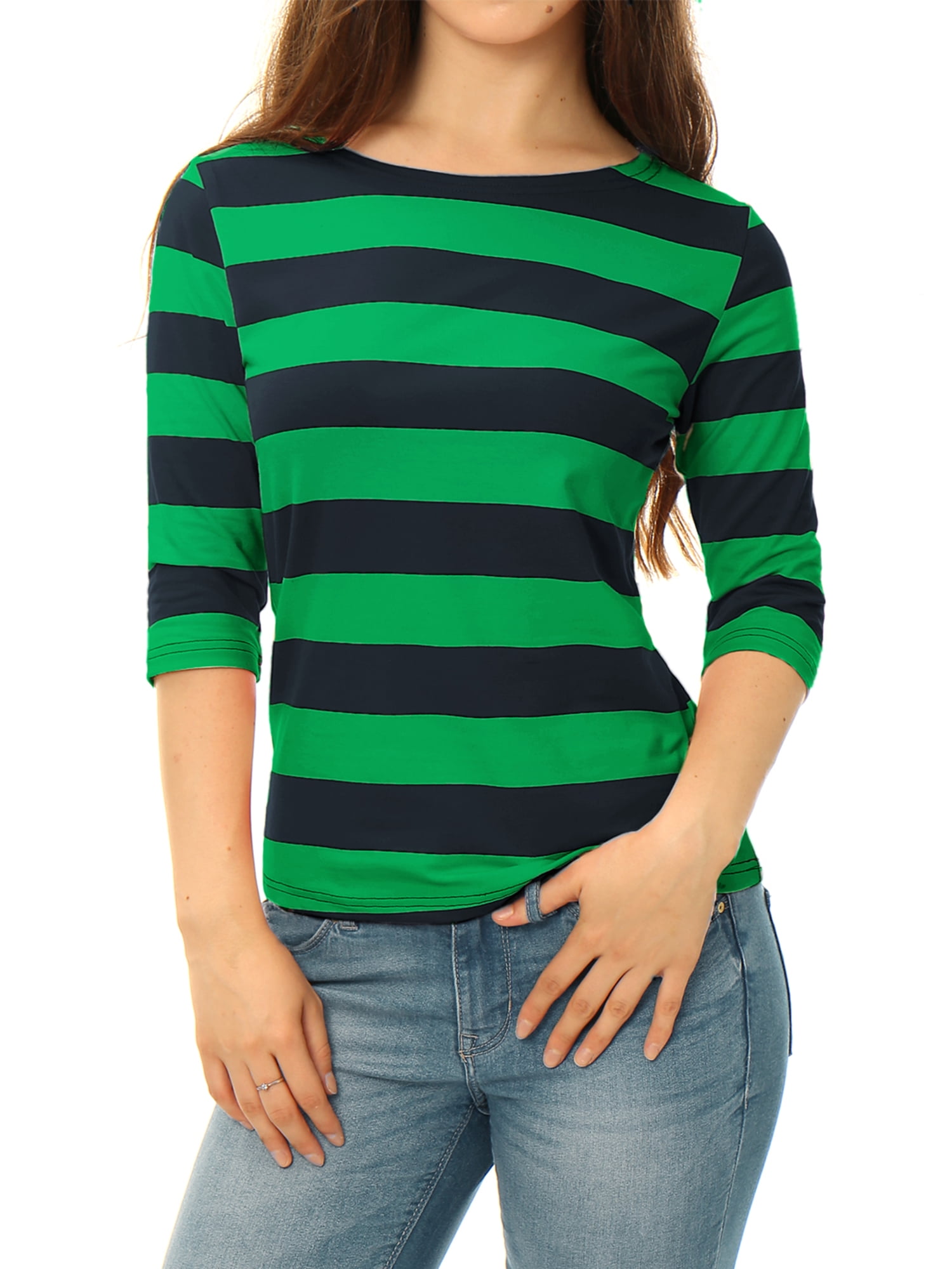 DARING DIVA Women's Halloween Costume Boat Neck Top T-Shirts L Dark Green