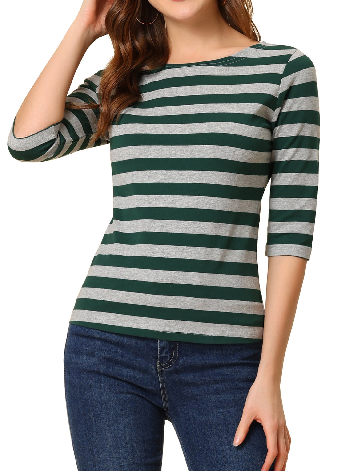 DARING DIVA Women's Halloween Costume Boat Neck Top T-Shirts M Green Gray