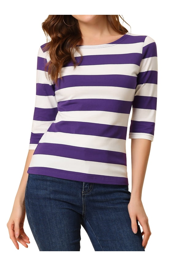 Women's Halloween Costume Boat Neck Top T-Shirts M Purple White