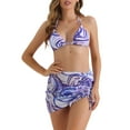 thumbnail image 1 of DARING DIVA Women's Halter Contrast Color Bikini Sets Small Purple, 1 of 5