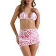 thumbnail image 1 of DARING DIVA Women's Halter Contrast Color Bikini Sets X-Small Dark Pink, 1 of 5