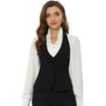 thumbnail image 1 of DARING DIVA Women's Halter Neck Button Down Suit Waistcoat Vest XS Black, 1 of 6