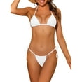 thumbnail image 1 of DARING DIVA Women's Halter Tie Side Bikini Sets, 2 Pieces Swimsuit M White, 1 of 6