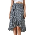 thumbnail image 1 of DARING DIVA Women's Hem Beach Ruffle Skirts Large Black, 1 of 6