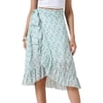 thumbnail image 1 of DARING DIVA Women's Hem Beach Ruffle Skirts X-Small Green, 1 of 6