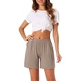 thumbnail image 1 of DARING DIVA Women's Modal Lounge Shorts Soft Comfy Bottoms with Pockets M Beige, 1 of 6