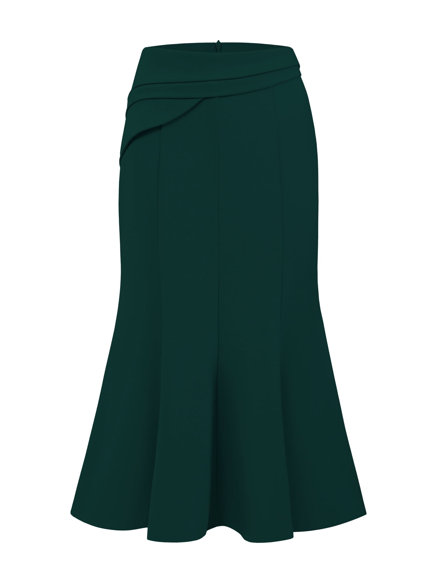 DARING DIVA Women's High Elastic Waist Fishtails Midi Skirts for Work XL Green Blue