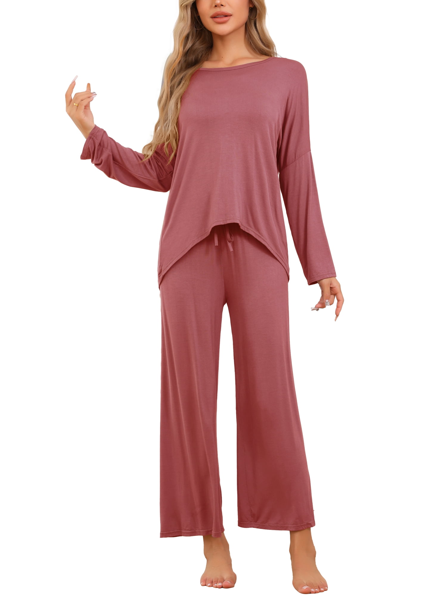 DARING DIVA Women's High Low Shirt and Wide-leg Pants Lounge Sets XL Red
