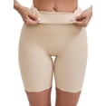thumbnail image 1 of DARING DIVA Women's High Rise Tummy Control Ice Silk Seamless Boyshorts M Beige, 1 of 6