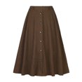 thumbnail image 1 of DARING DIVA Women's High Waist A Line Midi Skirts with Pockets XL Brown, 1 of 6