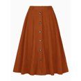 thumbnail image 1 of DARING DIVA Women's High Waist A Line Midi Skirts with Pockets Small Caramel, 1 of 6