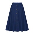 thumbnail image 1 of DARING DIVA Women's High Waist A Line Midi Skirts with Pockets X-Large Dark Blue, 1 of 6