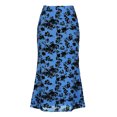 thumbnail image 1 of DARING DIVA Women's High Waist Bodycon Mesh Fishtail Midi Skirts Small Blue, 1 of 6