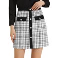 thumbnail image 1 of DARING DIVA Women's High Waist Button Decor Mini Skirt XS White, 1 of 6