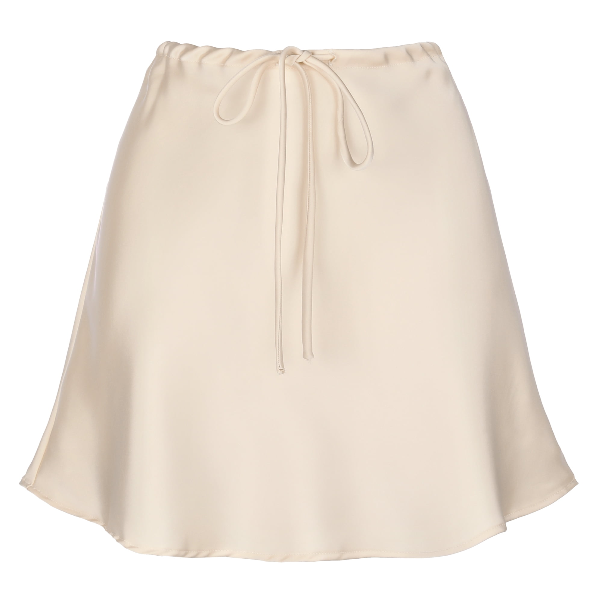 DARING DIVA Women's High Waist Casual A-Line Flared Skirts X-Small Beige