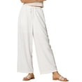 thumbnail image 1 of DARING DIVA Women's High Waist Drawstring Palazzo Pants XL White, 1 of 6