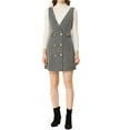 thumbnail image 1 of DARING DIVA Women's High Waist Dress Overall Suspender Skirt L Apricot, 1 of 6