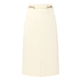 thumbnail image 1 of DARING DIVA Women's High Waist Formal Knee Length Pencil Skirts Medium Beige, 1 of 7