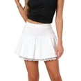 thumbnail image 1 of DARING DIVA Women's High Waist Lace Ruffle Y2K A Line Mini Skirts X-Large White, 1 of 6