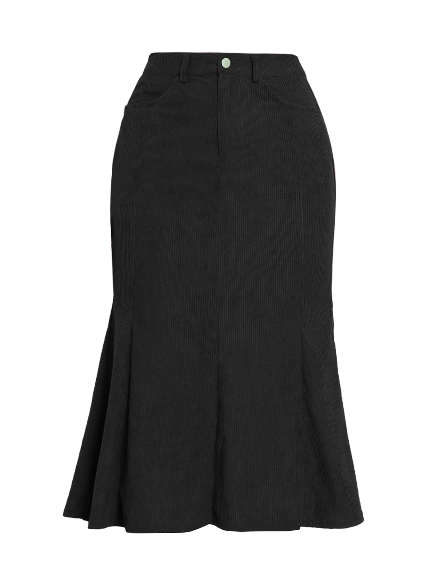 DARING DIVA Women's High Waisted Bodycon Mermaid Skirts L Black