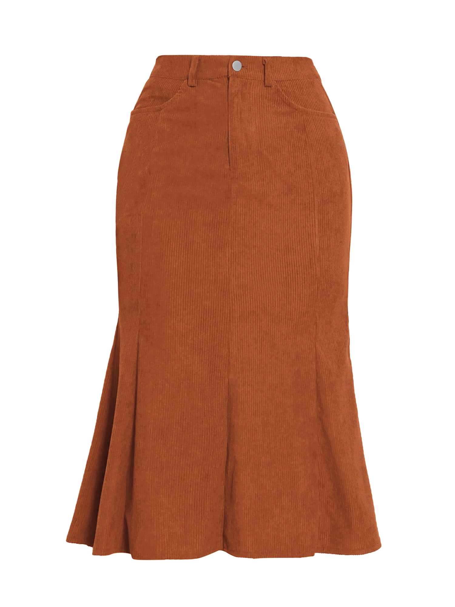 DARING DIVA Women's High Waisted Bodycon Mermaid Skirts X-Large Caramel
