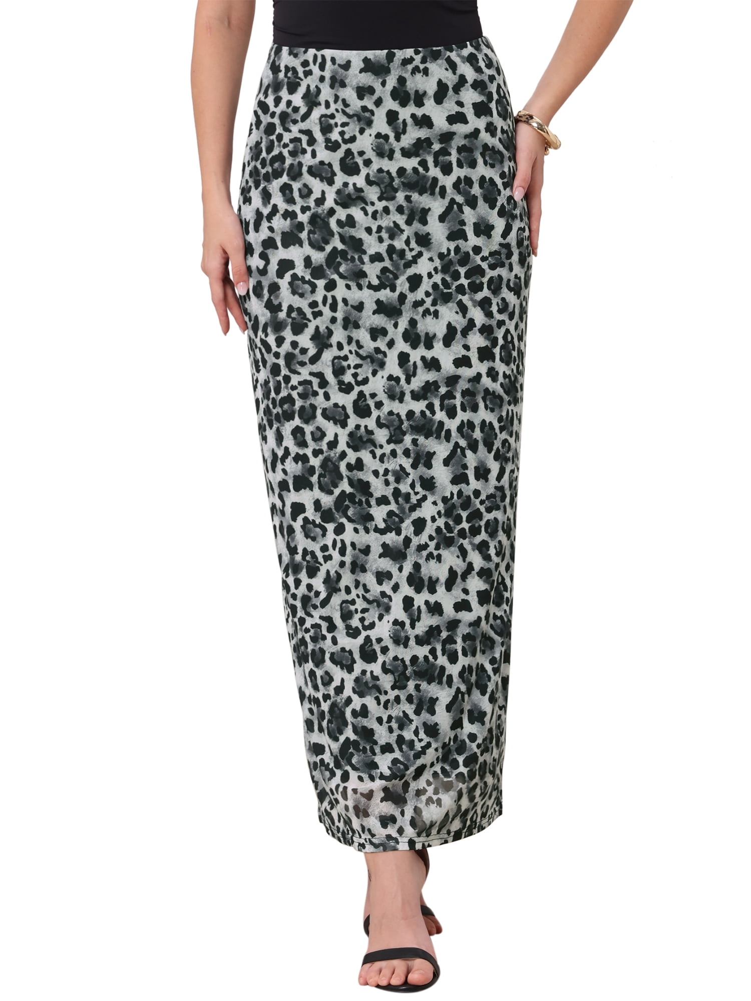 DARING DIVA Women's High Waisted Bodycon Y2k Slim Fit Trendy Small Black Leopard