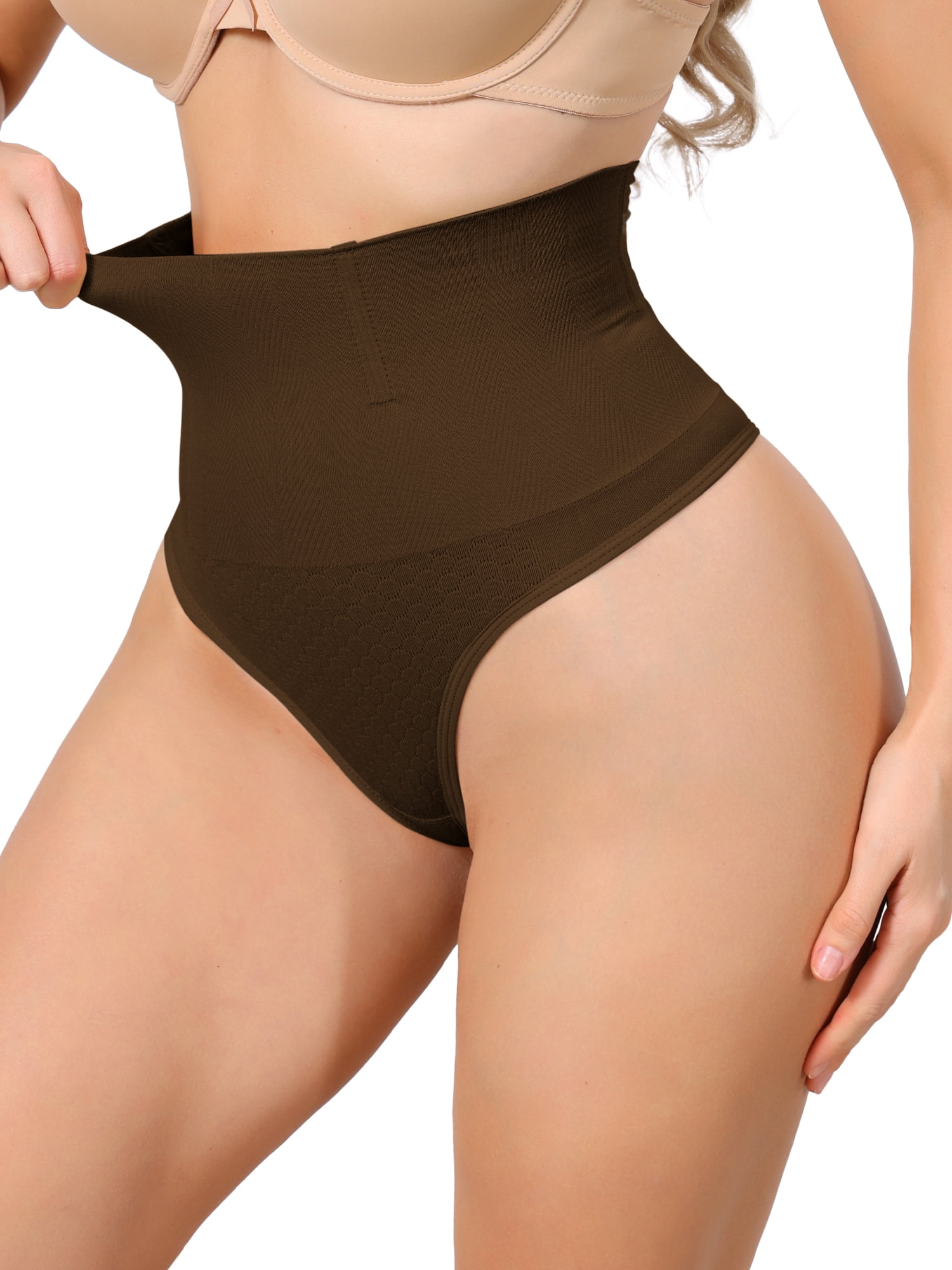 DARING DIVA Women's High Waisted Briefs Tummy Control Badyshaper S Coffee