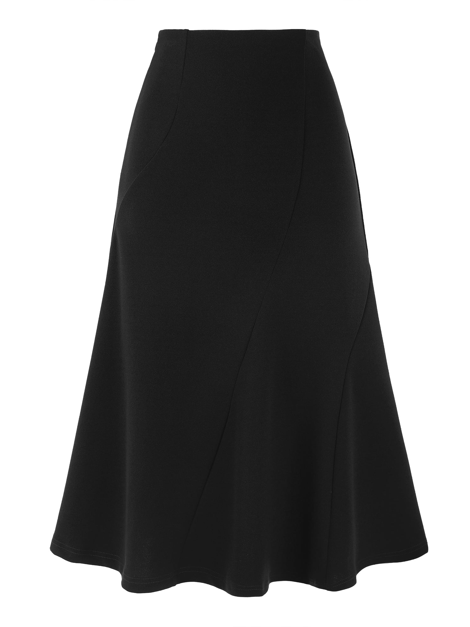 DARING DIVA Women's High Waisted Business Fishtail Midi Skirt XS Black