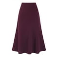 thumbnail image 1 of DARING DIVA Women's High Waisted Business Casual Fishtail Midi Skirt XS Dark Purple, 1 of 6