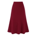 thumbnail image 1 of DARING DIVA Women's High Waisted Business Fishtail Midi Skirt Large Red, 1 of 6