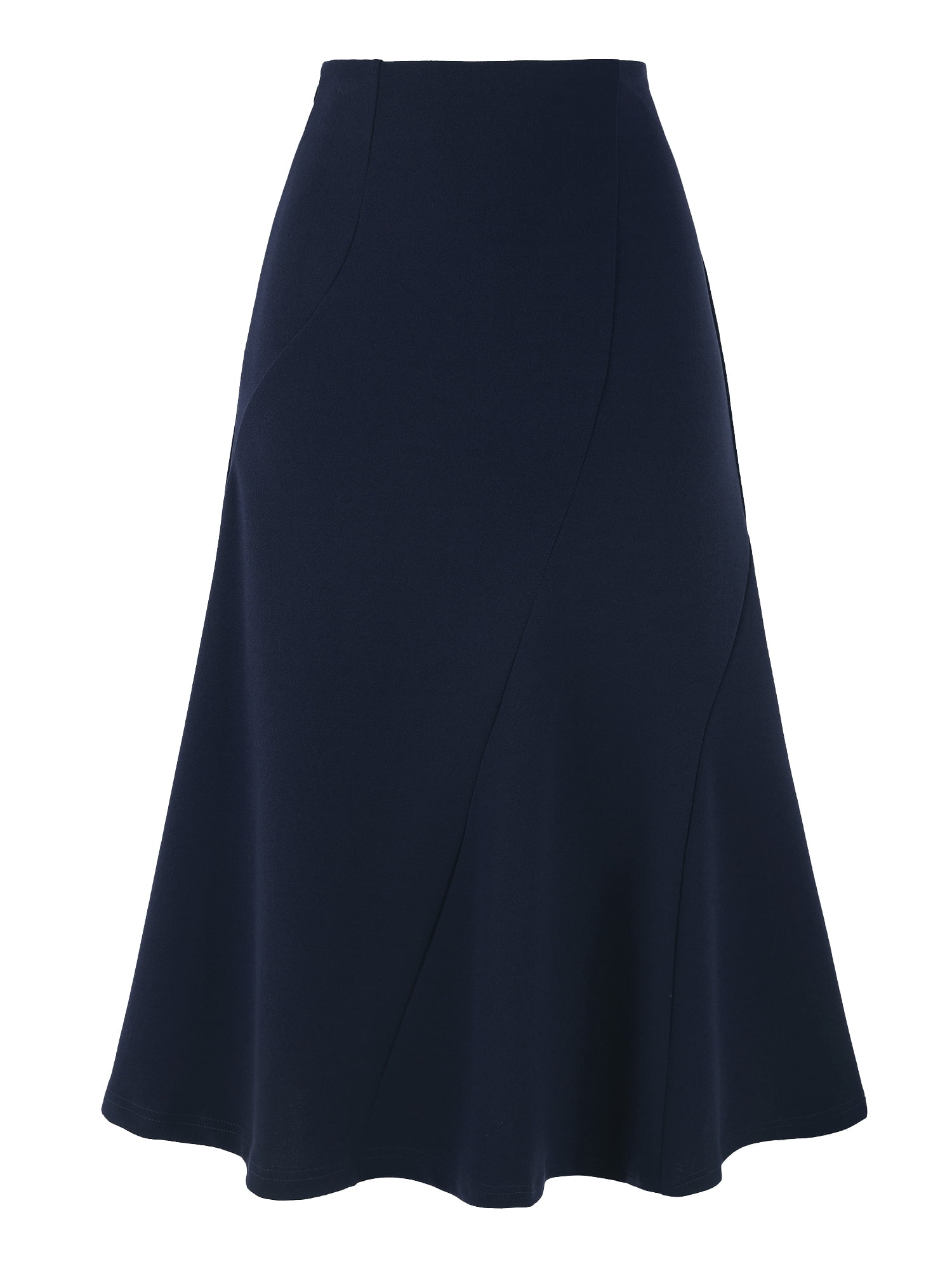 DARING DIVA Women's High Waisted Business Fishtail Midi Skirt Small Navy Blue