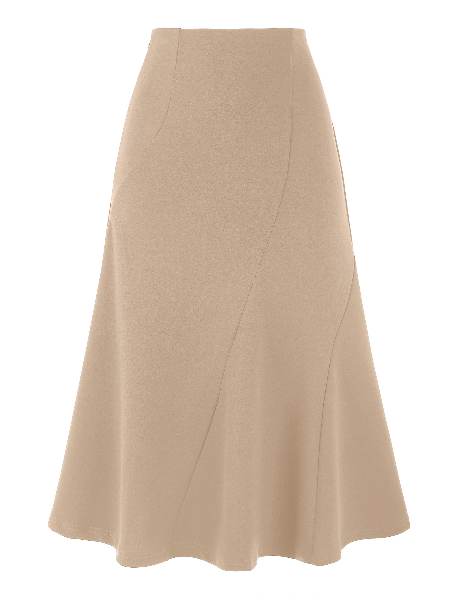 DARING DIVA Women's High Waisted Business Fishtail Midi Skirt X-Large Khaki