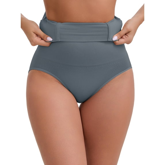 DARING DIVA Women's High-Waisted Butt Lifting Briefs Postpartum Tummy Control L Blue