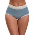 thumbnail image 1 of DARING DIVA Women's High Waisted Lace Trim Briefs Full Coverage Panties S Dark Blue, 1 of 6
