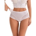 thumbnail image 1 of DARING DIVA Women's High Waisted Tummy Control Lace Mesh Underwear Briefs 3XL White, 1 of 6