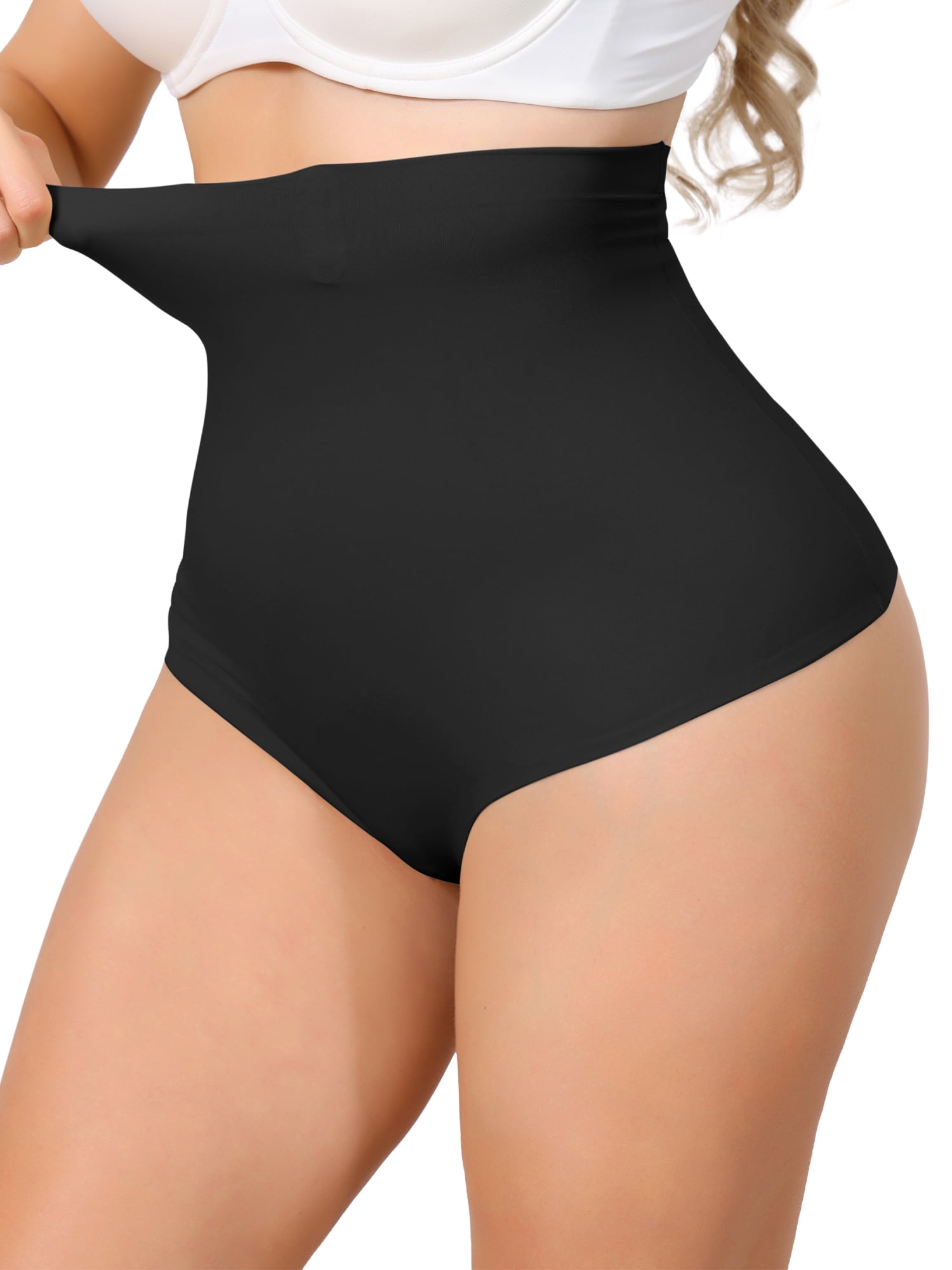 DARING DIVA Women's High Waisted Tummy Control Thong Shapewear XX-Large Black