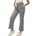 thumbnail image 1 of DARING DIVA Women's High-waisted Wide Leg Maternity Lounge Pants S Light Grey, 1 of 7