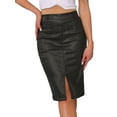 thumbnail image 1 of DARING DIVA Women's Holographic Shiny Metallic High Waist Pencil Midi Skirt XS Black, 1 of 6