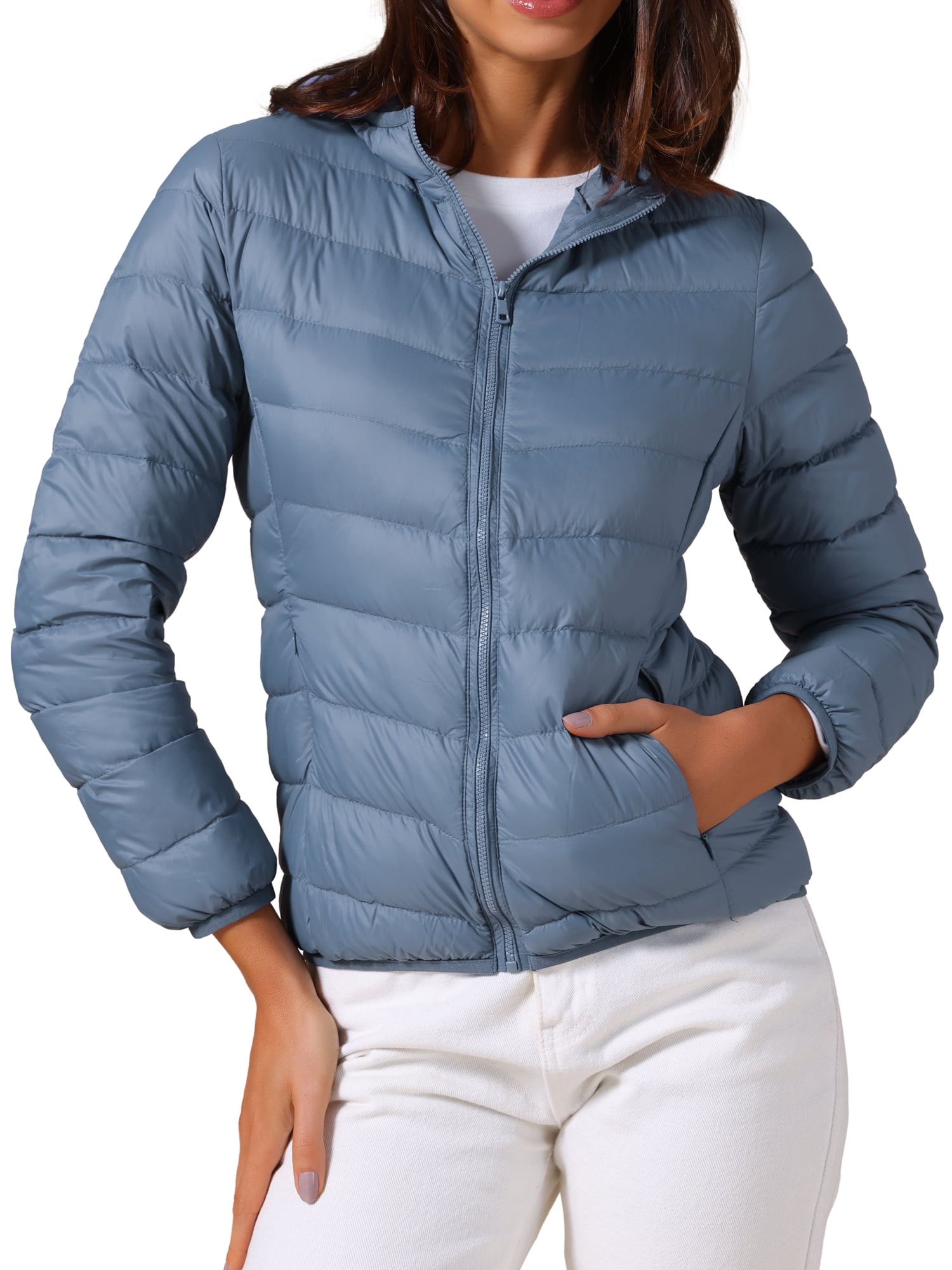 DARING DIVA Women's Hooded Packable Puffer Jacket 2XL Blue
