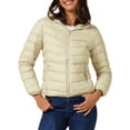 thumbnail image 1 of DARING DIVA Women's Hooded Packable Puffer Jacket S Apricot White, 1 of 6