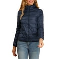 thumbnail image 1 of DARING DIVA Women's Hooded Zip Up Short Down Lightweight Jacket XL Dark Blue, 1 of 6