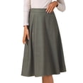 thumbnail image 1 of DARING DIVA Women's Houndstooth Plaid Midi Skirt Vintage A-Line Skirts X-Small Coffee, 1 of 6