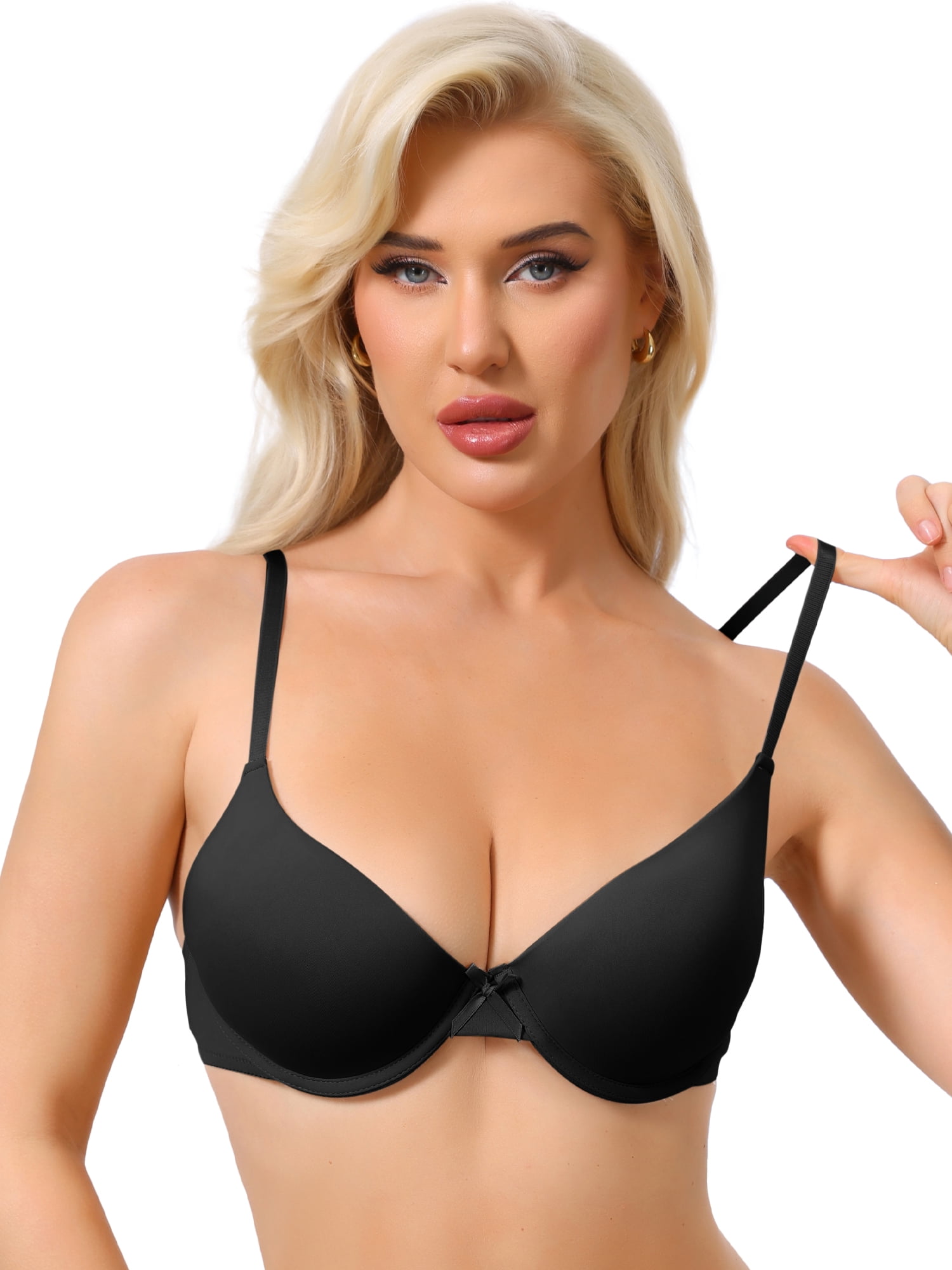 DARING DIVA Women's Ice Silk Lightweight Full Cup Bra C 40 Black
