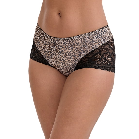 DARING DIVA Women's Ice Silk Mid-Waisted Full Coverage Boxer Briefs S Light Brown