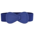 thumbnail image 1 of DARING DIVA Women's Interlock Faux Leather Elastic Buckle Belt 37"x49" Blue, 1 of 8